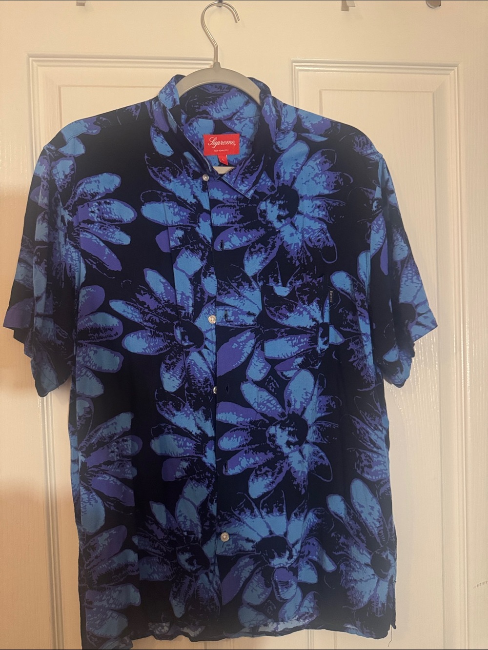 Supreme Hawain 100% rayon  Floral Short-Sleeve Button-Down Shirt